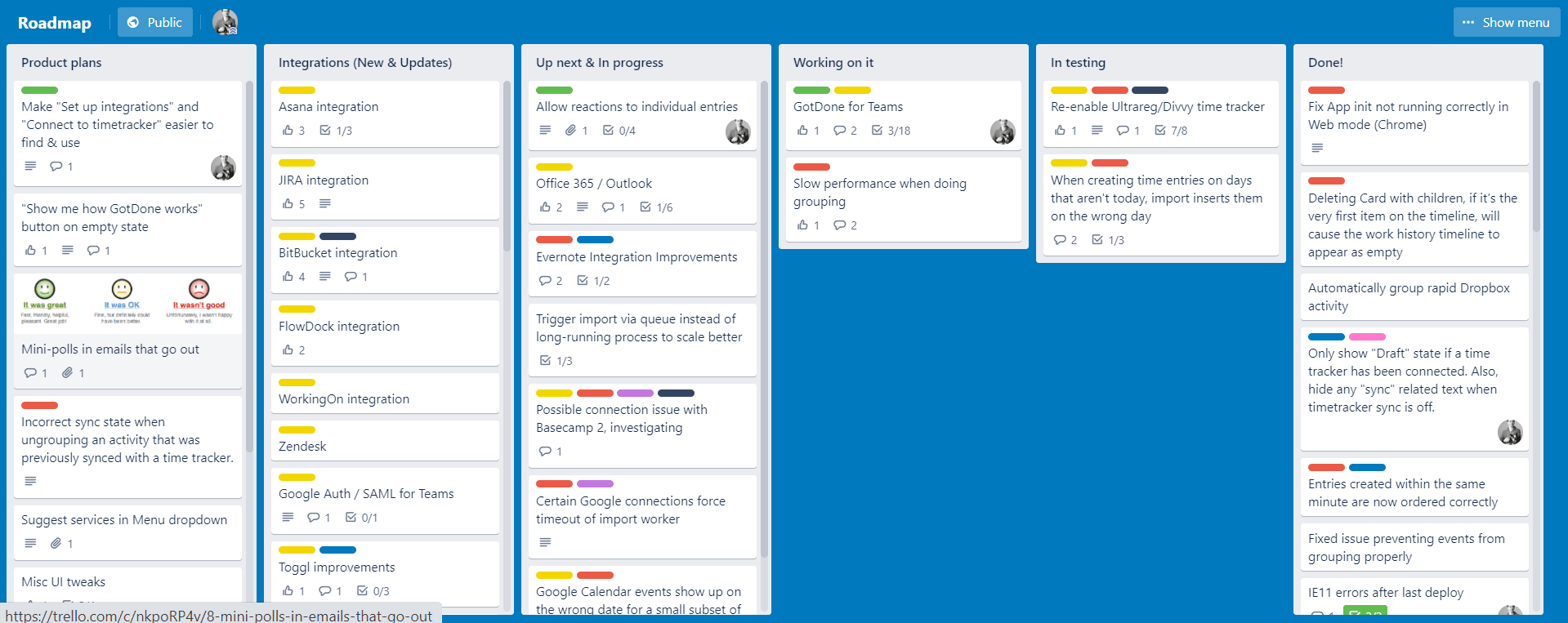 Trello Roadmap